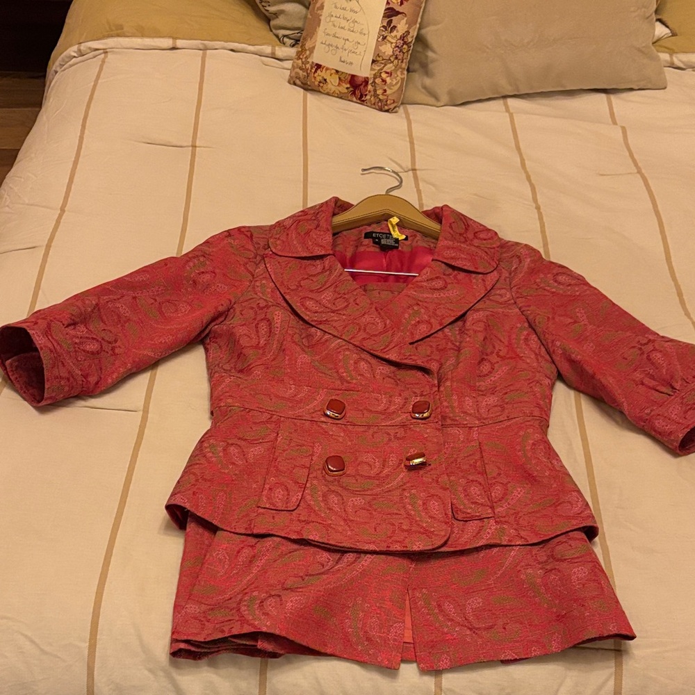 Etcetera Pink Paisley Blazer Suit